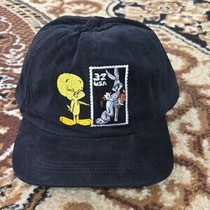 Looney Toones Stamp Collection Snapback Hat Baseball Cap Bugs Bunny Tweedy Bird